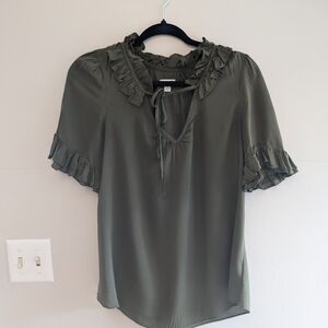 Anthropologie Odille Ruffle Sleeve Top